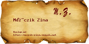 Móczik Zina névjegykártya